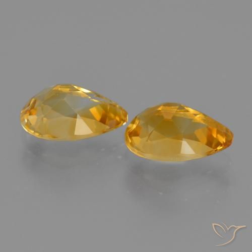 2.45 ct natürliche Dunkelorange-Gold Citrin-Edelsteine, Birnenform, VVS-VS