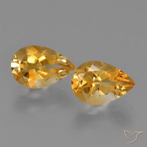 2,37 ct natürliche goldener Citrin-Edelsteine, Birnenform, VS