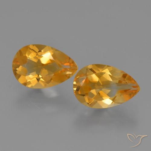 2.27ctw Natürlicher Dunkelorange-Gold Citrin, Birnenform, VS