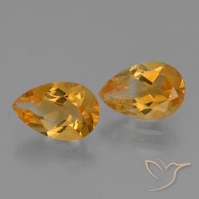 2.27 ct natürliche Dunkelorange-Gold Citrin-Edelsteine, Birnenform, VS