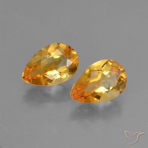 2.23 ct natürliche Mittel-Helles Orange-Gold Citrin-Edelsteine, Birnenform, VVS