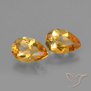 2.23 ct natürliche Mittel-Helles Orange-Gold Citrin-Edelsteine, Birnenform, VVS