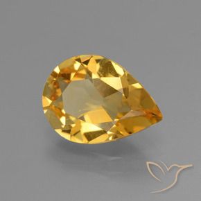9,17 ctw natürlicher Tiefes Goldorange Citrin, Birnenform, VVS-VS