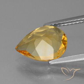 9,17 ctw natürlicher Tiefes Goldorange Citrin, Birnenform, VVS-VS