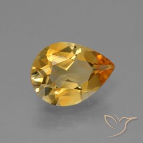 9,17 ctw natürlicher Mittel-Dunkelgold Citrin, Birnenform, VVS-VS