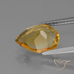 9,17 ctw natürlicher Mittel-Dunkelgold Citrin, Birnenform, VVS-VS
