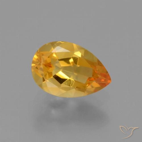 1.17ct Natürlicher Dunkelorange-Gold Citrin, Birnenform, VS