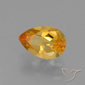 9,17 ctw natürlicher Dunkelorange-Gold Citrin, Birnenform, VS