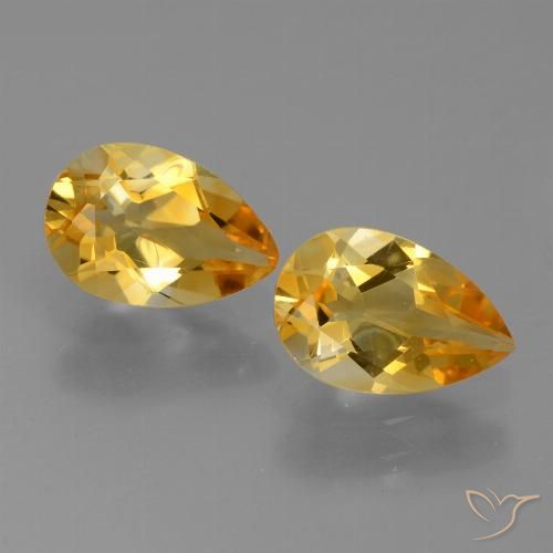 2.17ctw Natürlicher Dunkelorange-Gold Citrin, Birnenform, VVS-VS