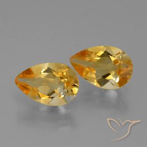 2.17 ct natürliche Dunkelorange-Gold Citrin-Edelsteine, Birnenform, VVS-VS