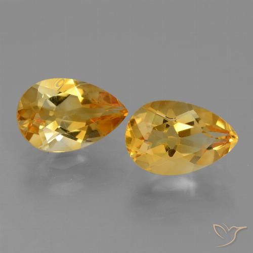2.32ctw Natürlicher Tiefes Orange-Gold Citrin, Birnenform, VVS-VS