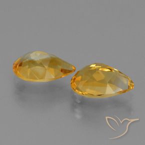 2.32 ct natürliche Tiefes Orange-Gold Citrin-Edelsteine, Birnenform, VVS-VS