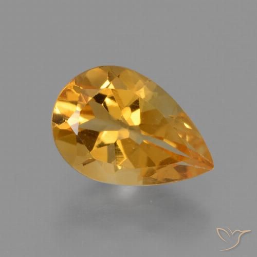 1.09ct Natürlicher Tiefes Orange-Gold Citrin, Birnenform, VVS-VS