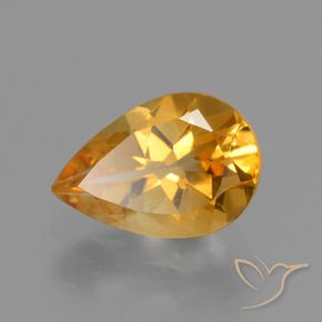 9,17 ctw natürlicher Tiefes Orange-Gold Citrin, Birnenform, VVS-VS