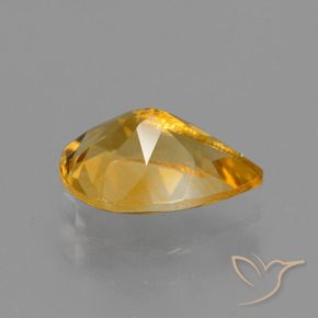 9,17 ctw natürlicher Tiefes Orange-Gold Citrin, Birnenform, VVS-VS