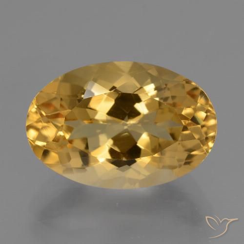 7.09ct Natürlicher Mittel-Dunkelgold Citrin, Oval, VVS
