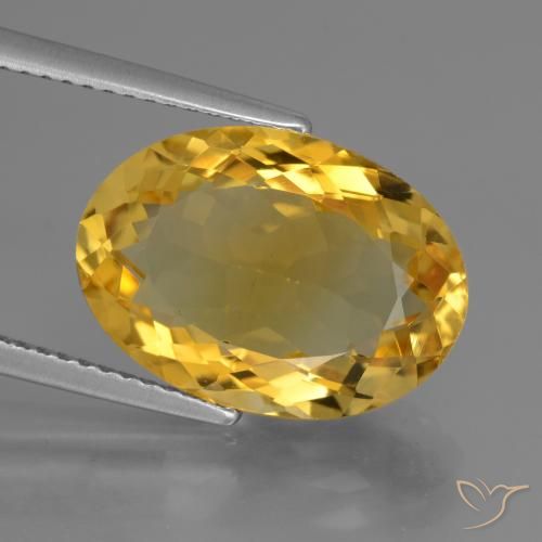 6.80ct Natürlicher Golden Citrin, Oval, VVS