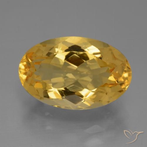 6.41ct Natürlicher Mittel-Dunkelgold Citrin, Oval, VVS