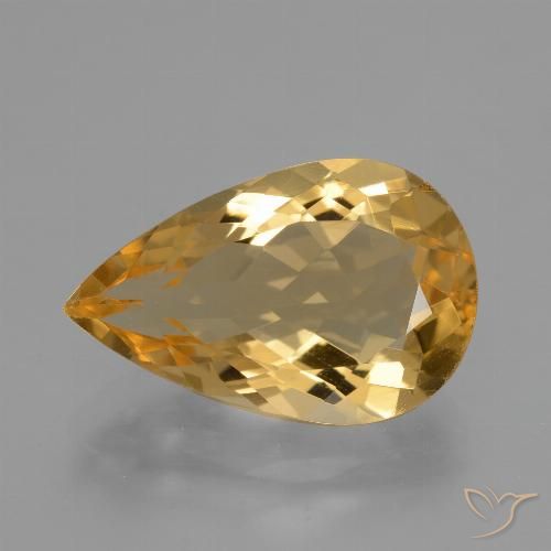 5.63ct Natürlicher Golden Citrin, Birnenform, VVS