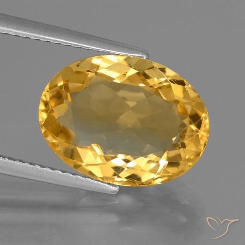 5.51ct Natürlicher Tiefes Goldorange Citrin, Oval, VVS