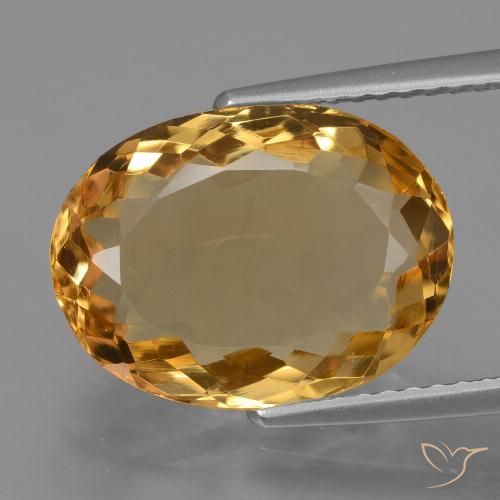 5.77ct Natürlicher Mittel Orange-Gold Citrin, Oval, VVS