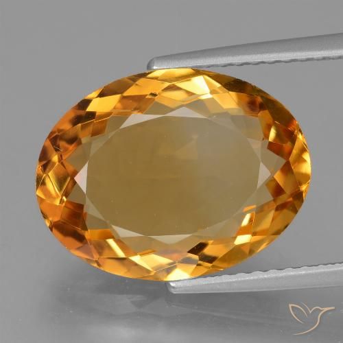 5.76ct Natürlicher Tiefes Orange-Gold Citrin, Oval, VVS