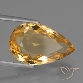 9,17 ctw natürlicher Tiefes Orange-Gold Citrin, Birnenform, VVS