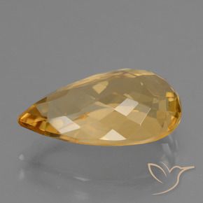 9,17 ctw natürlicher Tiefes Orange-Gold Citrin, Birnenform, VVS