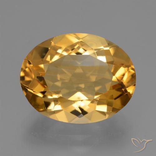 5.25ct Natürlicher Tiefes Goldorange Citrin, Oval, VVS-VS