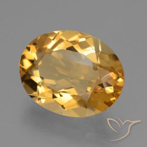 9,17 ctw natürlicher Tiefes Goldorange Citrin, Oval, VVS-VS