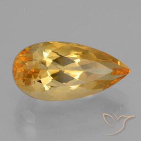 9,17 ctw natürlicher Dunkelgolden Citrin, Birnenform, VVS