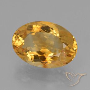 9,17 ctw natürlicher Tiefes Goldorange Citrin, Oval, VVS