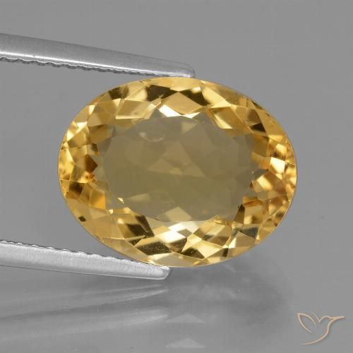 5.49ct Natürlicher Mittel-Dunkelgold Citrin, Oval, VVS