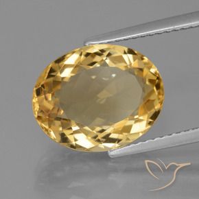 9,17 ctw natürlicher Mittel-Dunkelgold Citrin, Oval, VVS