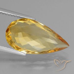 9,17 ctw natürlicher Tiefes Goldorange Citrin, Birnenform, VVS
