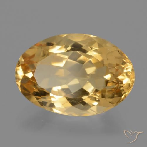 9,17 ctw natürlicher Mittel-Dunkelgold Citrin, Oval, VVS