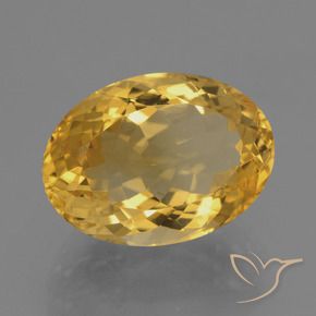 9,17 ctw natürlicher Tiefes Goldorange Citrin, Oval, VVS