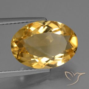 9,17 ctw natürlicher Tiefes Goldorange Citrin, Oval, VVS-VS