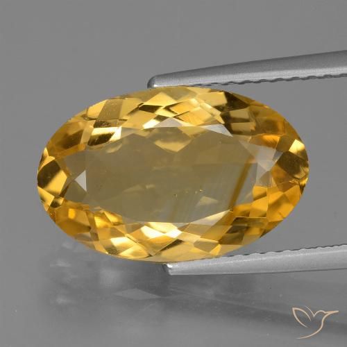 4.00ct Natürlicher Tiefes Goldorange Citrin, Oval, VS