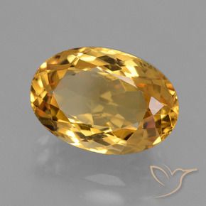 9,17 ctw natürlicher Tiefes Goldorange Citrin, Oval, VVS