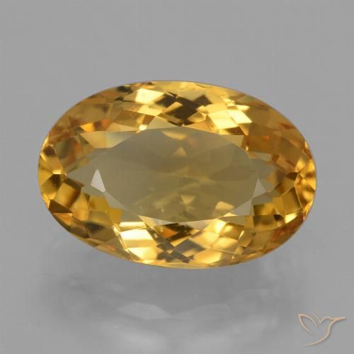 4.78ct Natürlicher Mittel-Dunkelgold Citrin, Oval, VVS