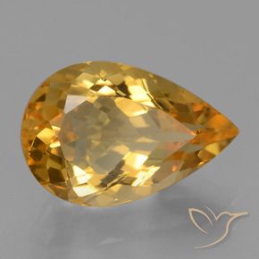 9,17 ctw natürlicher Tiefes Goldorange Citrin, Birnenform, VVS