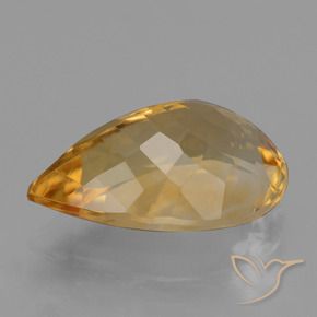 9,17 ctw natürlicher Tiefes Goldorange Citrin, Birnenform, VVS