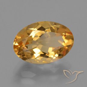 9,17 ctw natürlicher Tiefes Goldorange Citrin, Oval, VVS