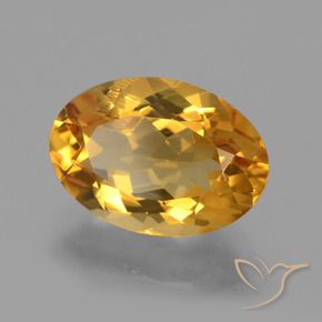 9,17 ctw natürlicher Tiefes Goldorange Citrin, Oval, VS