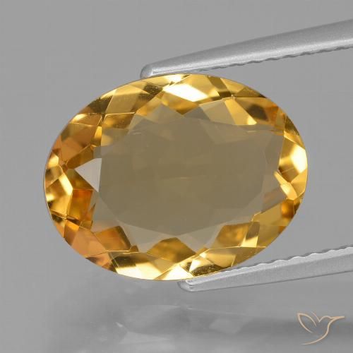 3.76ct Natürlicher Tiefes Goldorange Citrin, Oval, VVS