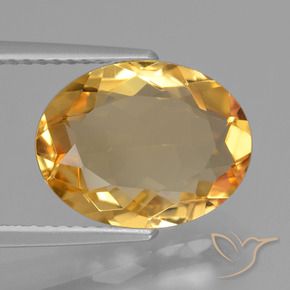 9,17 ctw natürlicher Tiefes Goldorange Citrin, Oval, VVS