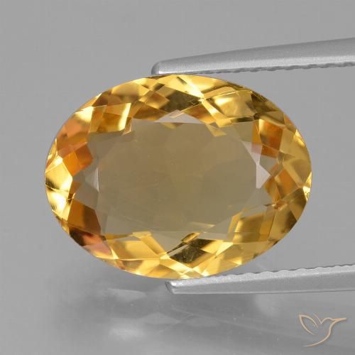 4.17ct Natürlicher hellgolden Citrin, Oval, VVS