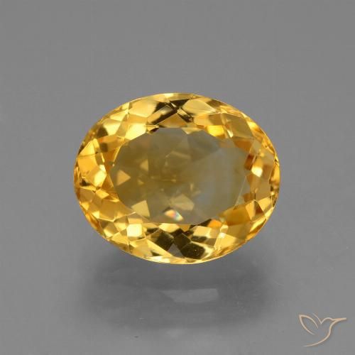 3.97ct Natürlicher Mittel-Dunkelgold Citrin, Oval, VVS