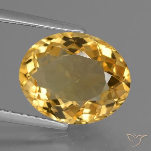 5.02ct Natürlicher Mittel-Dunkelgold Citrin, Oval, VVS